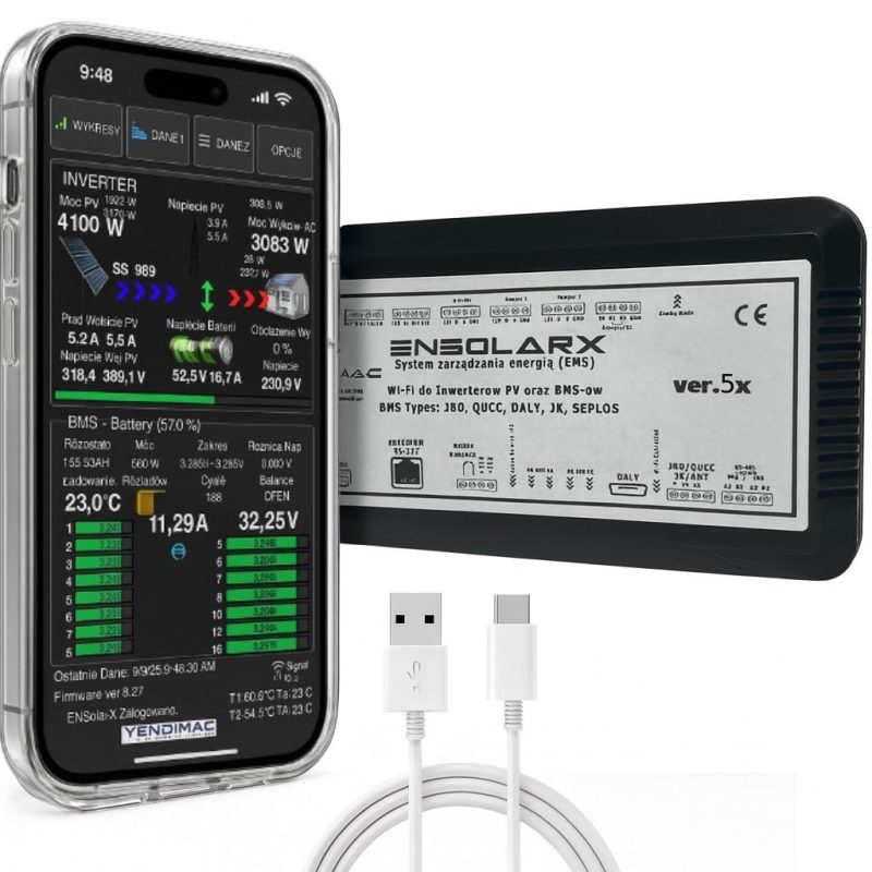 ENSolarX ver.5X Basic Moduł Wi-Fi, System Kontroli PV, BMSa oraz Invertera Solarnego